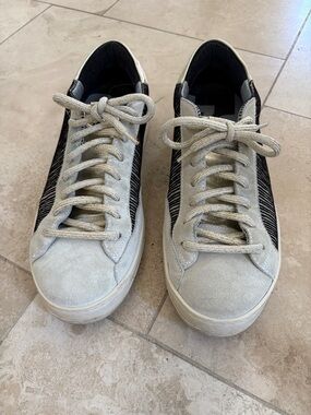 P448 Women’s Low-Top Sneakers in Beige and Black